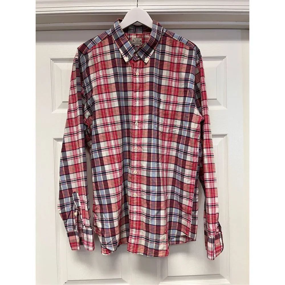Tailored by J. Crew Madras Plaid Shirt sz XL